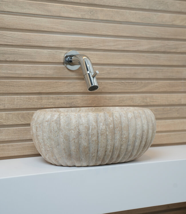 Loutro Bathroomware Waskom Agora Ovaal | Marmer | 2 Maten