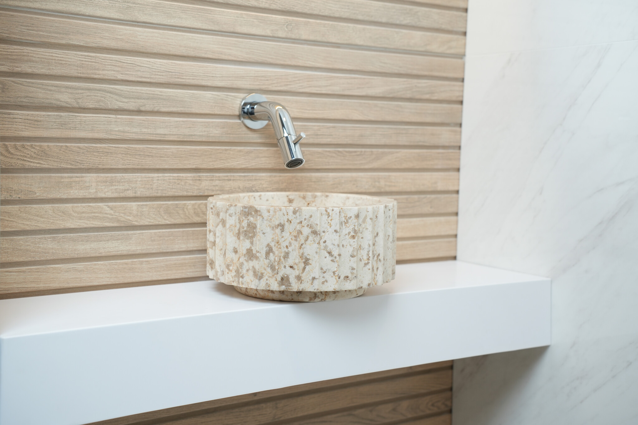 Loutro Bathroomware Waskom Odyssee Mini | Marmer | 3 Kleuren | H15xØ25 cm
