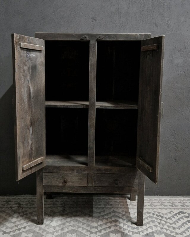 Luksa Home Collection Kast Loes | Antique Grey | H140 x B80 x D45 cm
