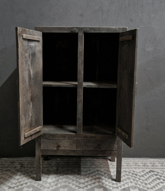 Luksa Home Collection Kast Loes | Antique Grey | H140 x B80 x D45 cm
