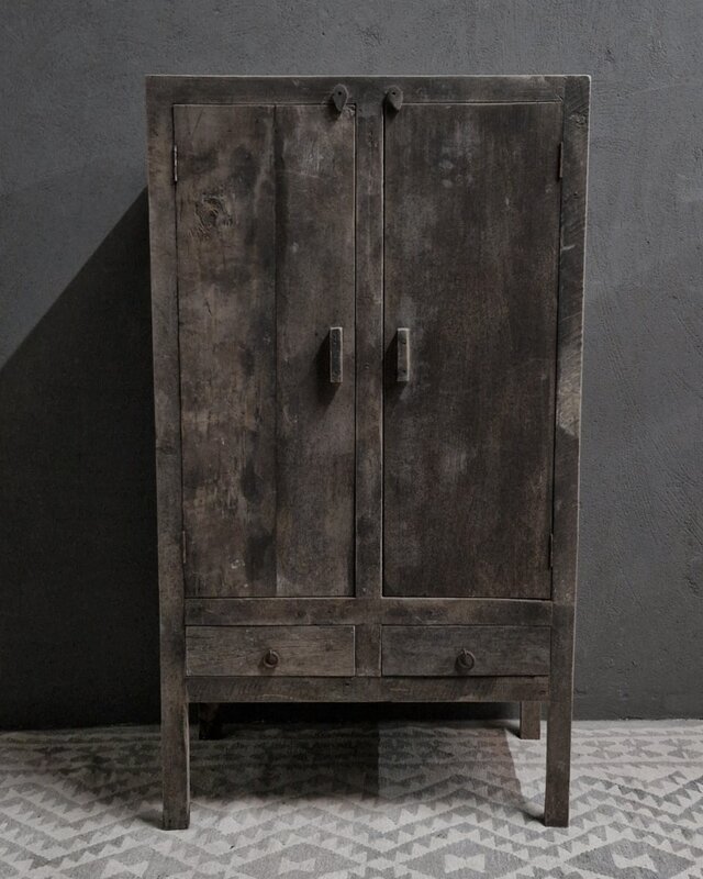 Luksa Home Collection Kast Loes | Antique Grey | H140 x B80 x D45 cm