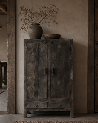 Luksa Home Collection Kast Loes | Antique Grey | H140 x B80 x D45 cm
