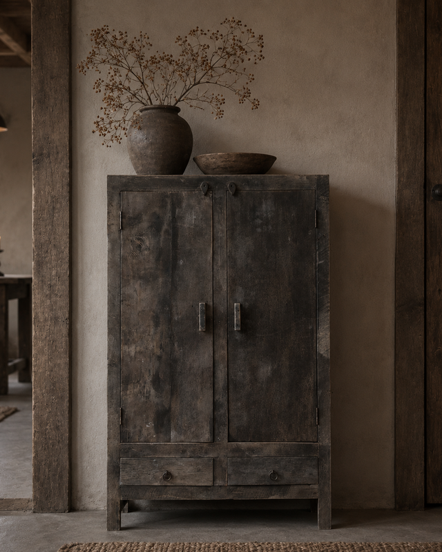 Luksa Home Collection Kast Loes | Antique Grey | H140 x B80 x D45 cm