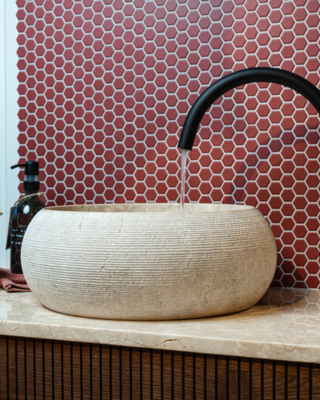 Loutro Bathroomware Afdekbladen | Marmer | Gepolijst Beige | Op Maat