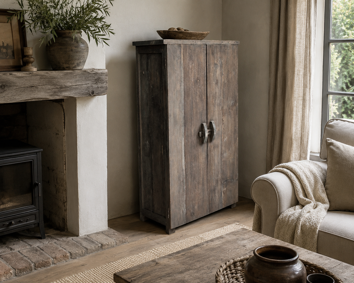 Luksa Home Collection Kast Jent | Antique Grey | H130 x B60 x D30 cm