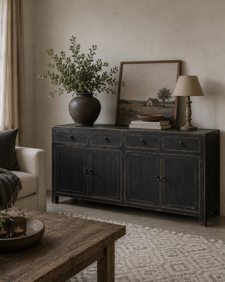 Luksa Home Collection Dressoir Sven | Vintage Matt Black | H92 x B154 x D42 cm