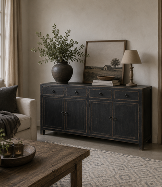 Luksa Home Collection Dressoir Sven | Vintage Matt Black | H92 x B154 x D42 cm