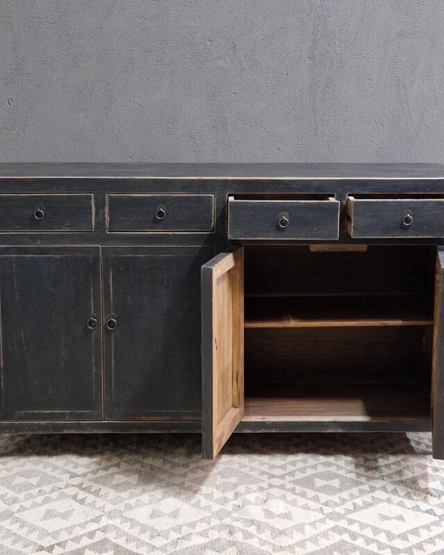 Luksa Home Collection Dressoir Sven | Vintage Matt Black | H92 x B154 x D42 cm