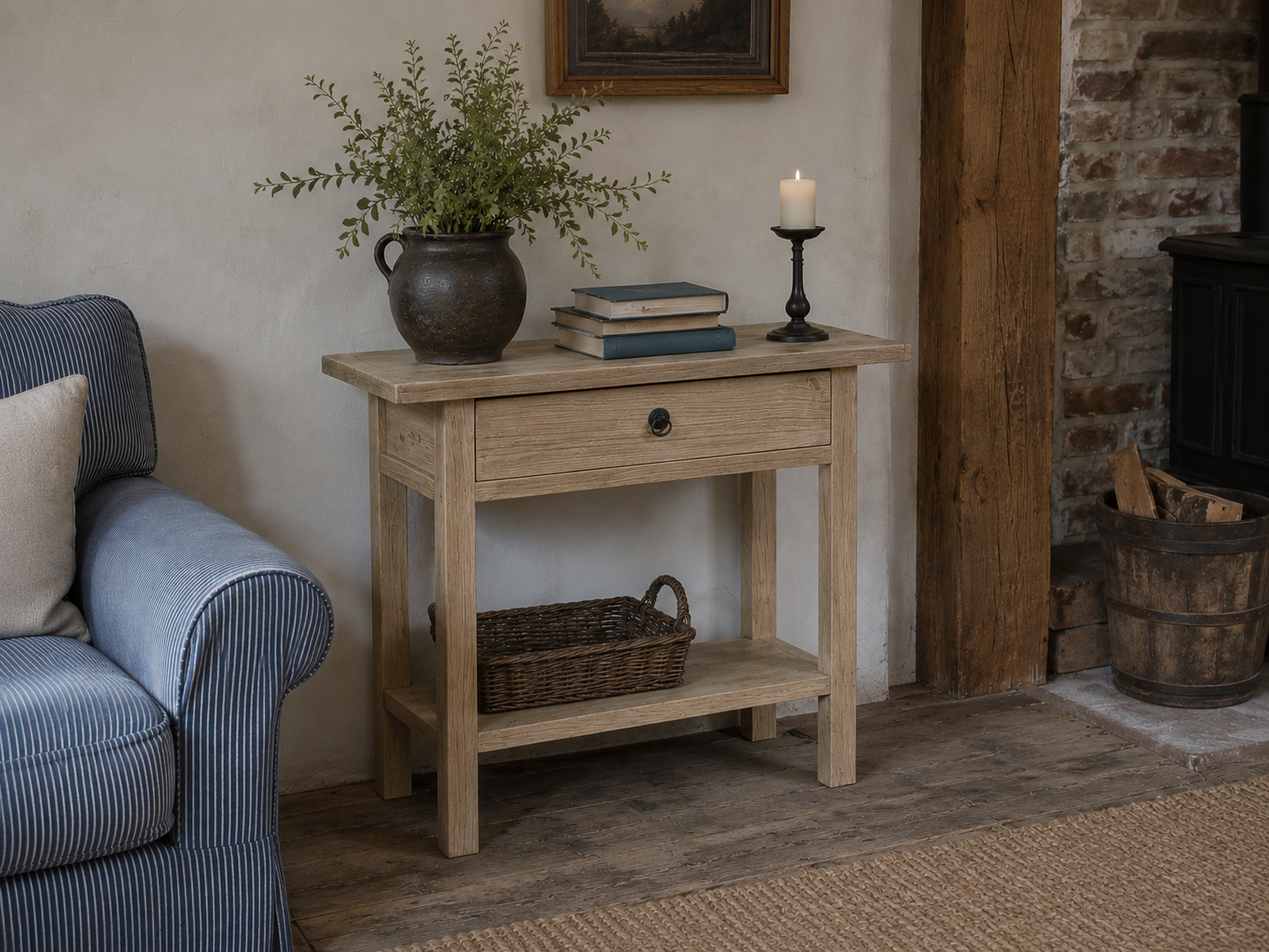 Luksa Home Collection Wandtafel Fedde | Naturel | H80 x B100 x D40 cm