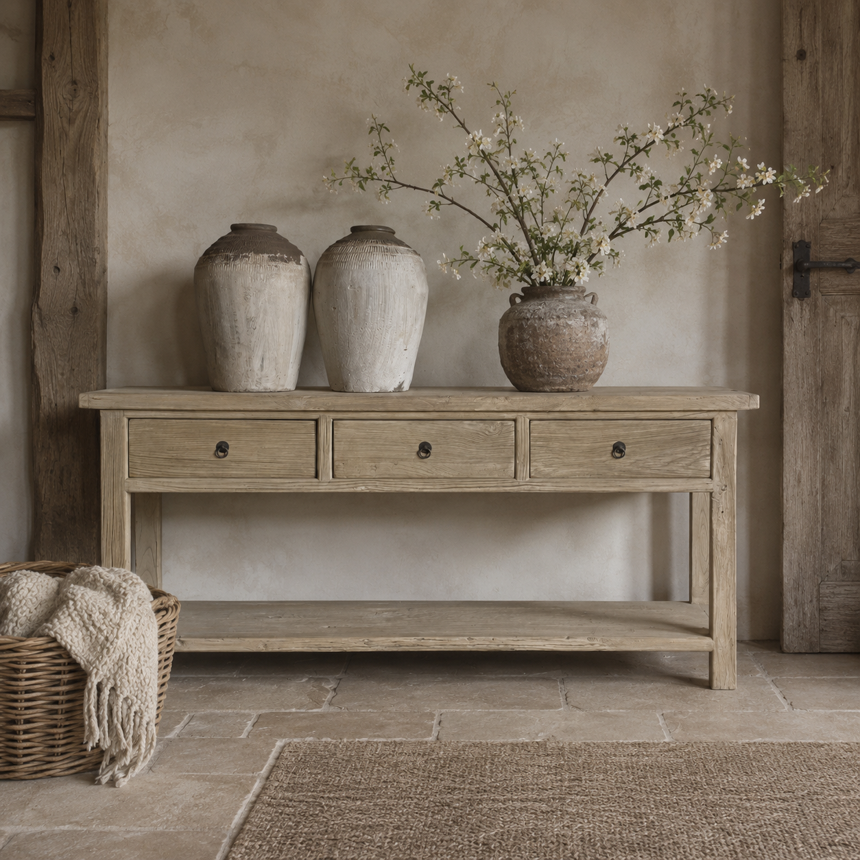 Luksa Home Collection Wandtafel Fedde | Naturel | H80 x B180 x D45 cm