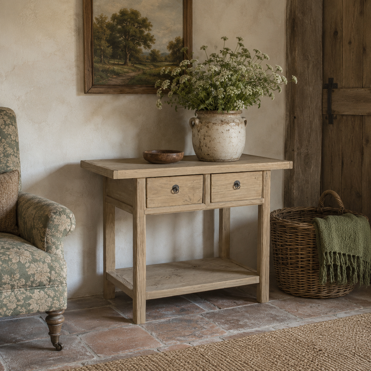 Luksa Home Collection Wandtafel Fedde | Naturel | H83 x B100 x D50 cm