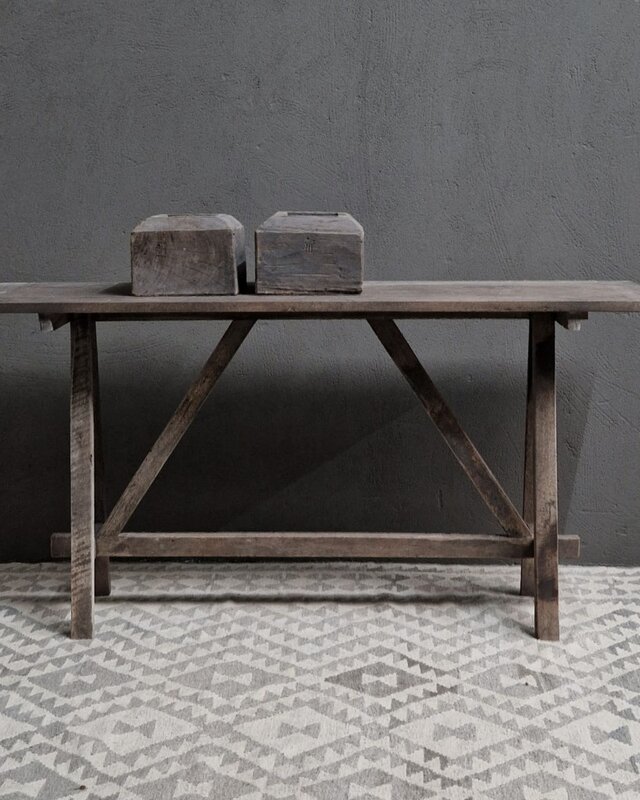 Luksa Home Collection Wandtafel Lei | Antique Grey | H80 x B160 x D40 cm