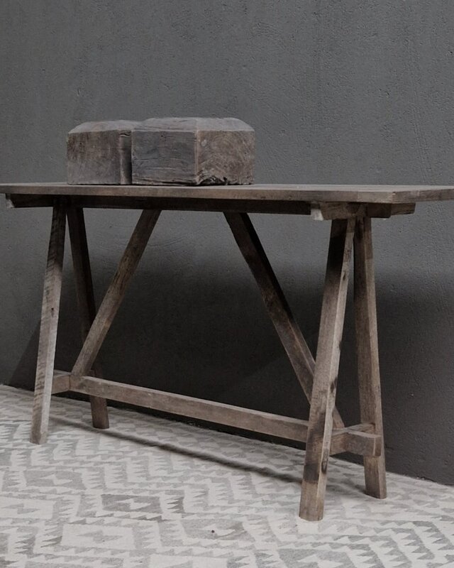 Luksa Home Collection Wandtafel Lei | Antique Grey | H80 x B160 x D40 cm