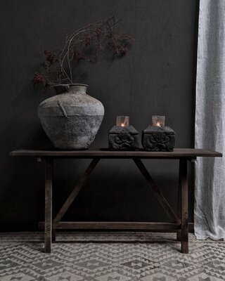 Luksa Home Collection Wandtafel Lei | Antique Grey | H80 x B160 x D40 cm