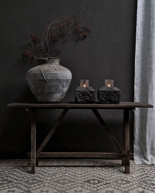 Luksa Home Collection Wandtafel Lei | Antique Grey | H80 x B160 x D40 cm