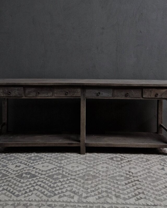 Luksa Home Collection Wandtafel Jensen | Antique Grey | H87 x B240 x D50 cm