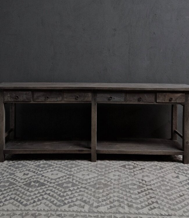 Luksa Home Collection Wandtafel Jensen | Antique Grey | H87 x B240 x D50 cm