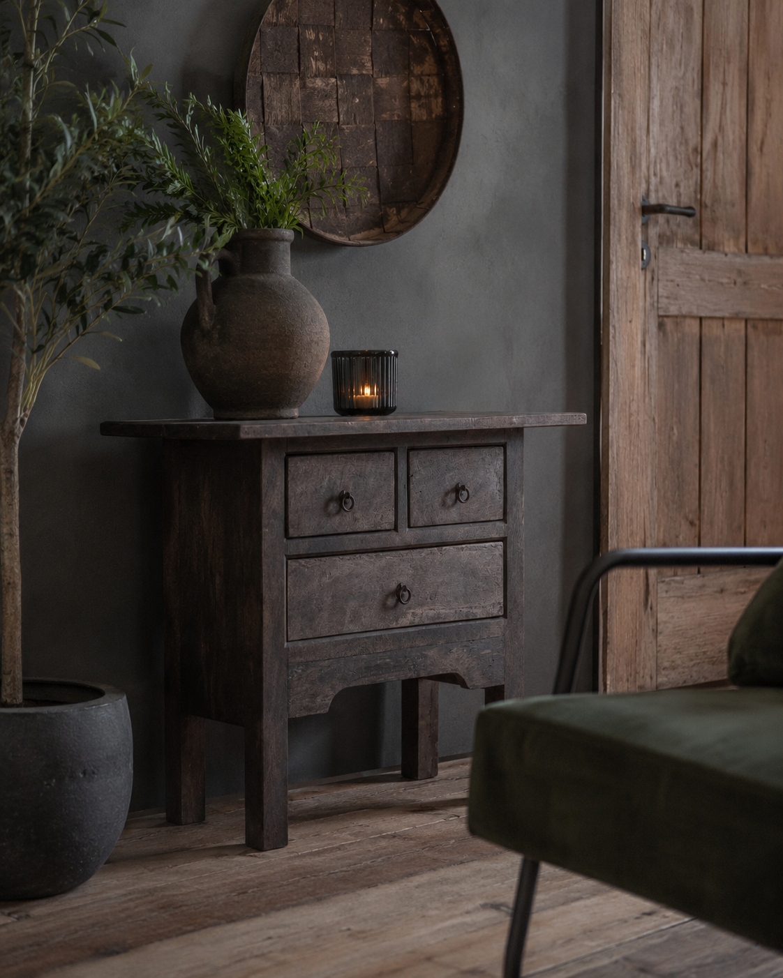 Luksa Home Collection Wandtafel Jamie | Antique Grey | H80 x B100 x D45 cm