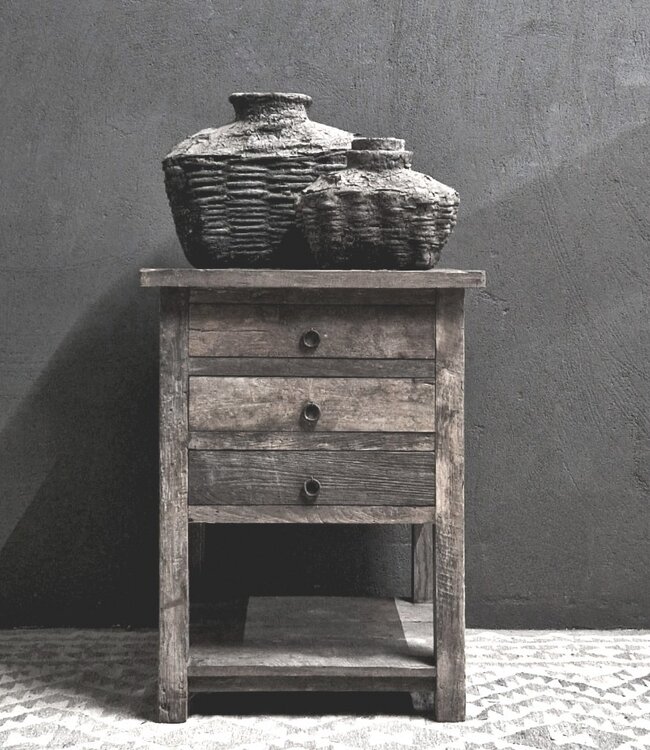Luksa Home Collection Bijzettafel Suus | Antique Grey | H80 x B50 x D50 cm