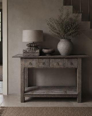 Luksa Home Collection Wandtafel Lian | Antique Grey | H80 x B160 x D40 cm