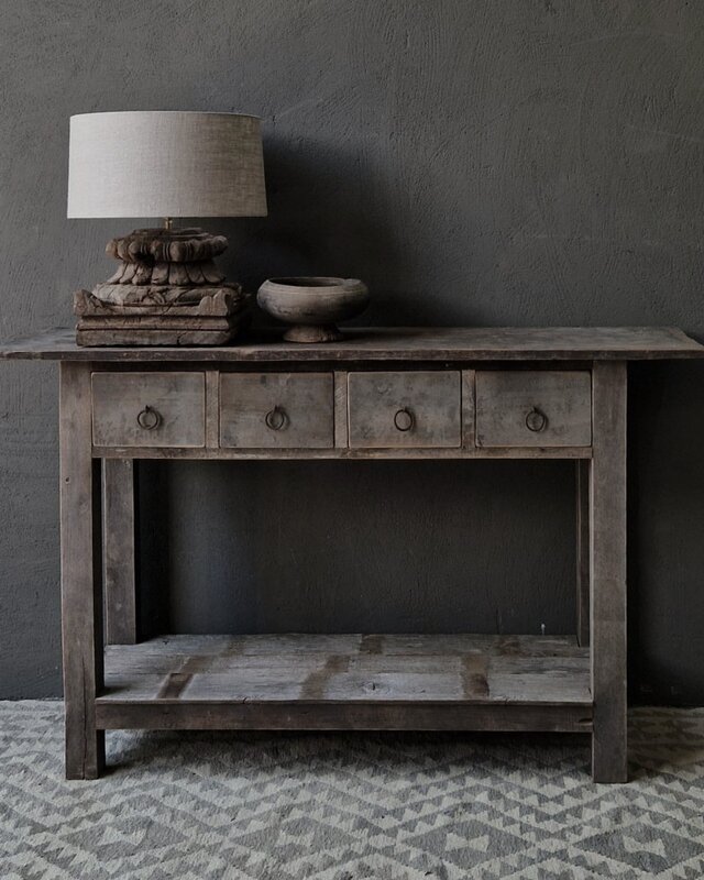 Luksa Home Collection Wandtafel Lian | Antique Grey | H80 x B160 x D40 cm