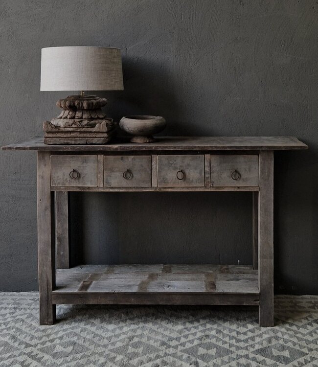 Luksa Home Collection Wandtafel Lian | Antique Grey | H80 x B160 x D40 cm