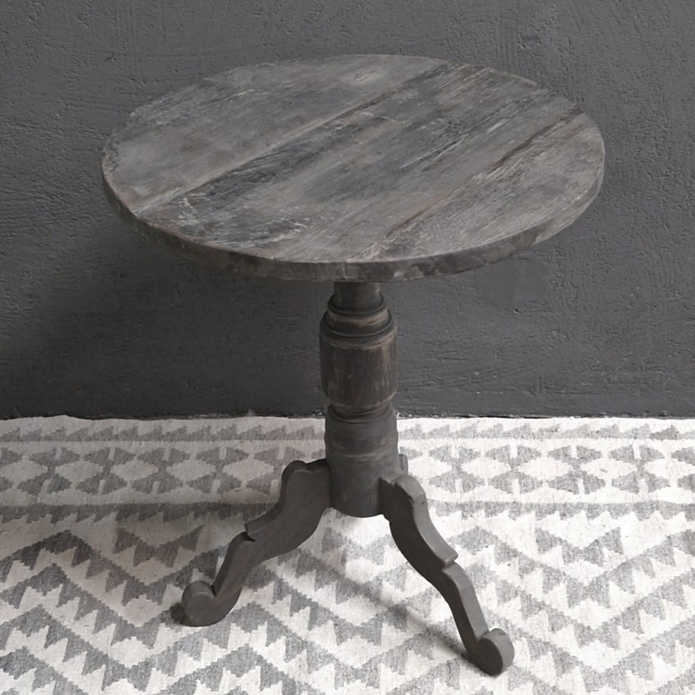 Luksa Home Collection Houten Wijntafel Bas | Antique Grey | D50 cm