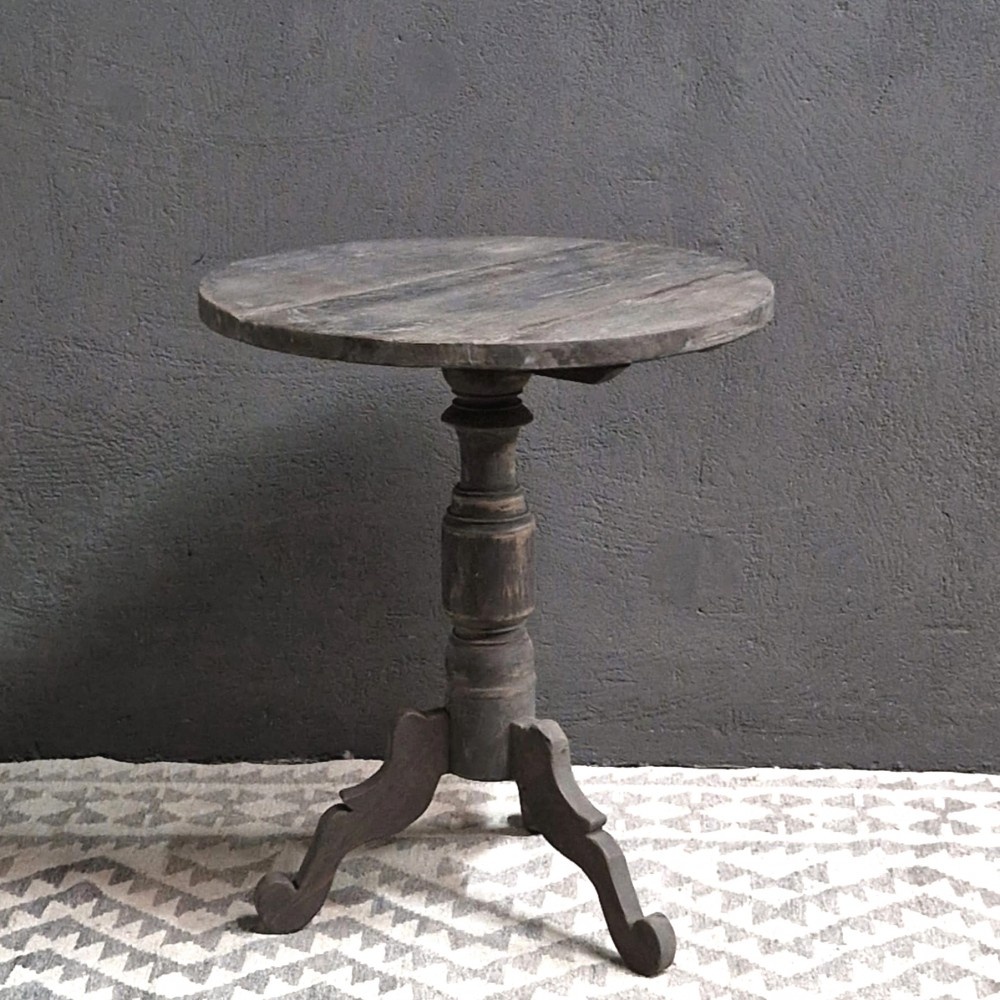 Luksa Home Collection Houten Wijntafel Bas | Antique Grey | D50 cm
