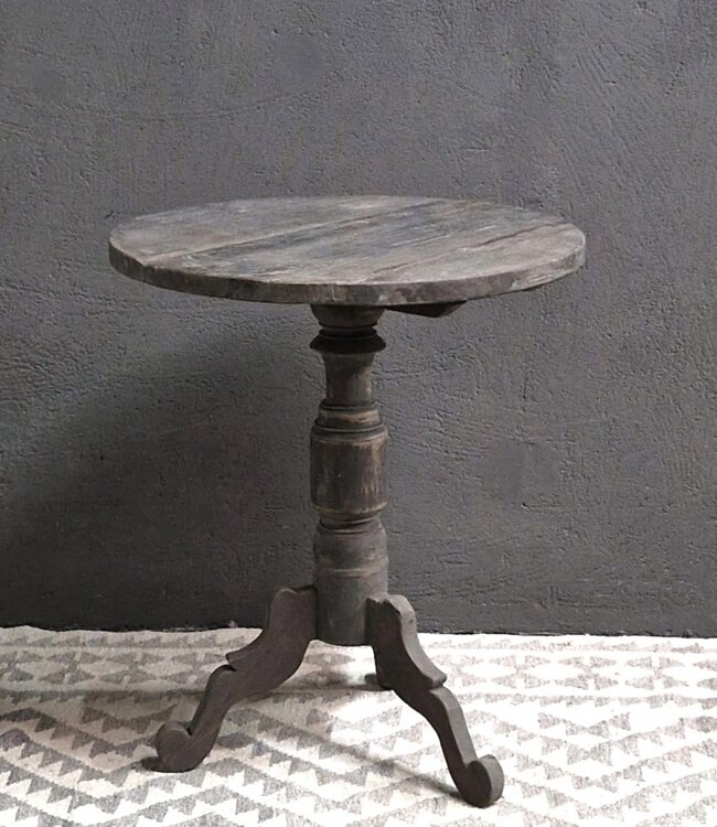 Luksa Home Collection Houten Wijntafel Bas | Antique Grey | D60 cm