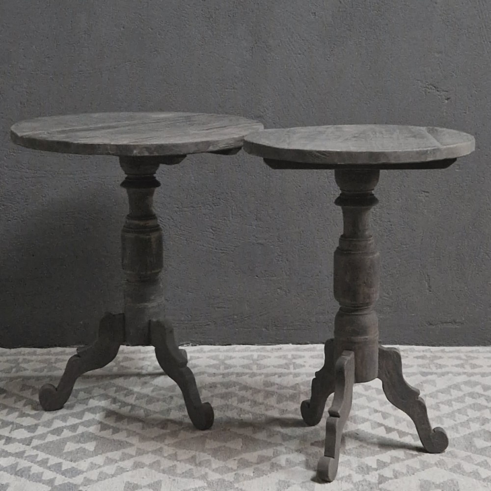 Luksa Home Collection Houten Wijntafel Bas | Antique Grey | D70 cm