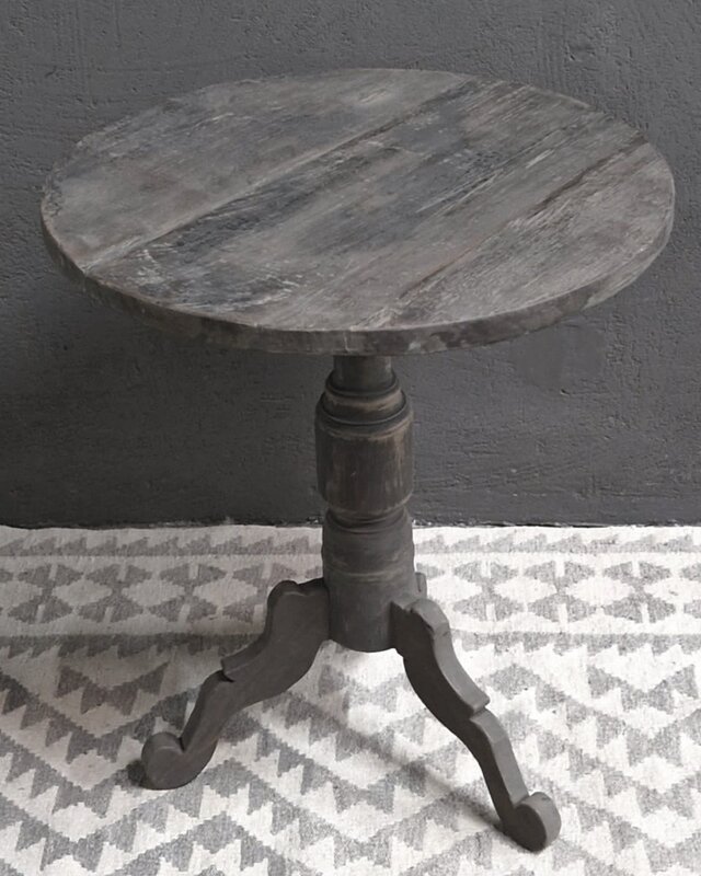 Luksa Home Collection Houten Wijntafel Bas | Antique Grey | D70 cm