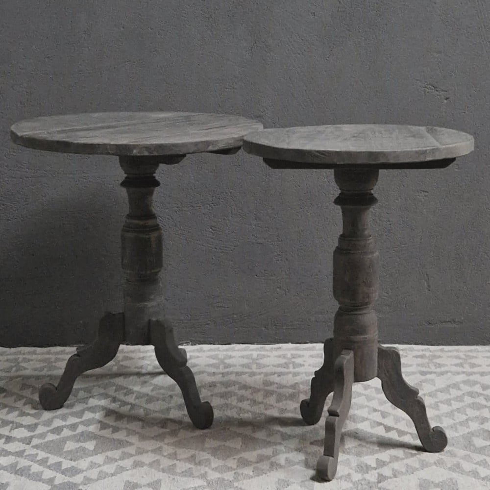 Luksa Home Collection Houten Wijntafel Bas | Antique Grey | D80 cm