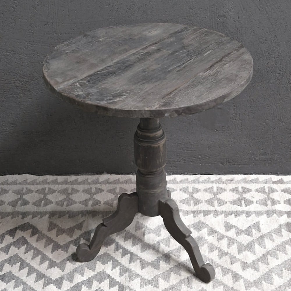 Luksa Home Collection Houten Wijntafel Bas | Antique Grey | D80 cm