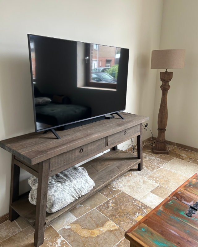 Rene Houtman Sidetable Schuine Poten L160 cm Oud Hout