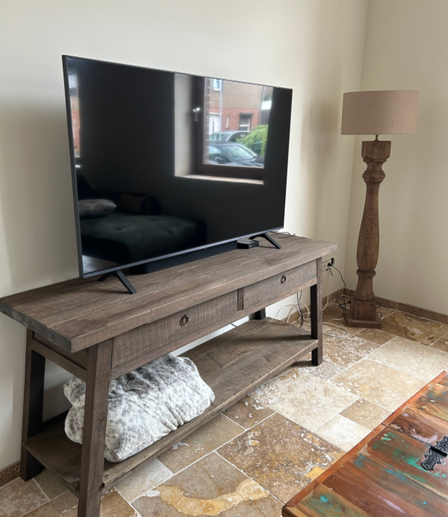 Rene Houtman Sidetable Schuine Poten L160 cm Oud Hout