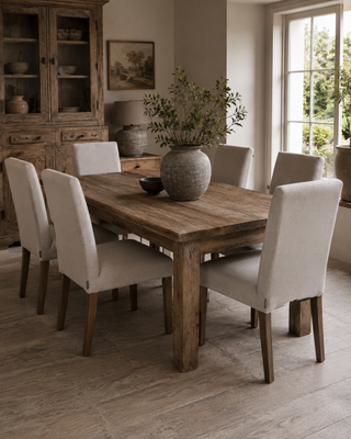 Luksa Home Collection Eetkamerstoel Nora | 100% Linnen - Taupe Of Beige