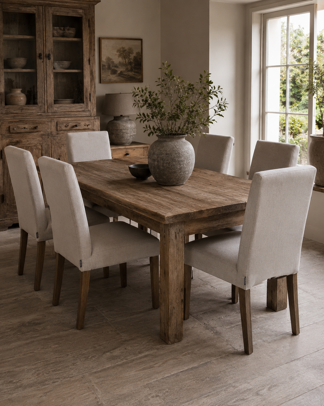 Luksa Home Collection Eetkamerstoel Nora | 100% Linnen - Taupe Of Beige