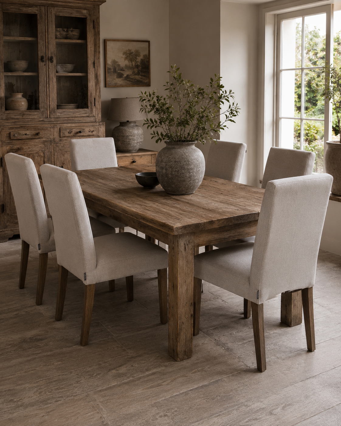 Luksa Home Collection Eetkamerstoel Nora | 100% Linnen - Taupe Of Beige