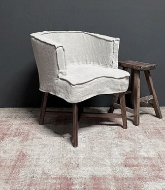 Luksa Home Collection Stoel Gijsje | Espresso | 100% Linnen | H78 cm