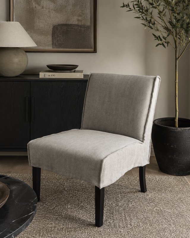 Luksa Home Collection Eetkamerstoel Nine | Beige | 100% Linnen | H86 cm