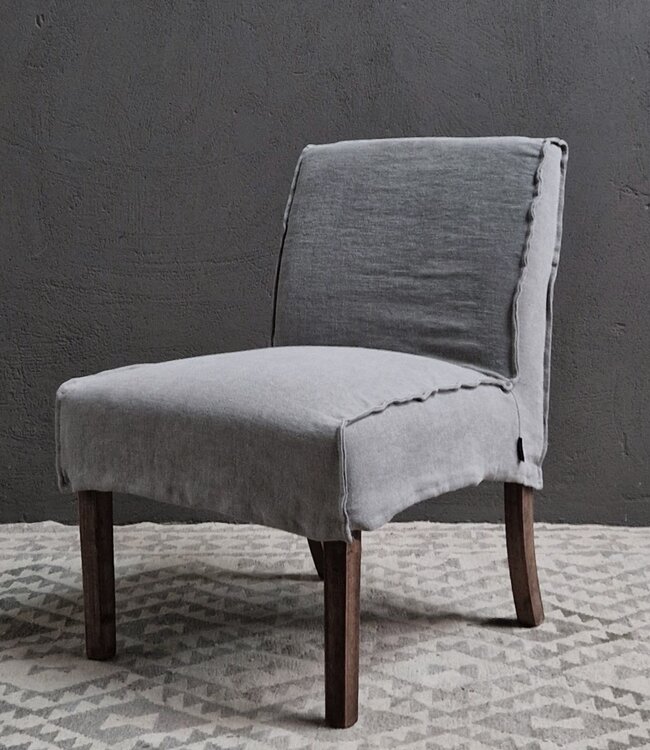 Luksa Home Collection Eetkamerstoel Nine | Espresso | 100% Linnen | H86 cm
