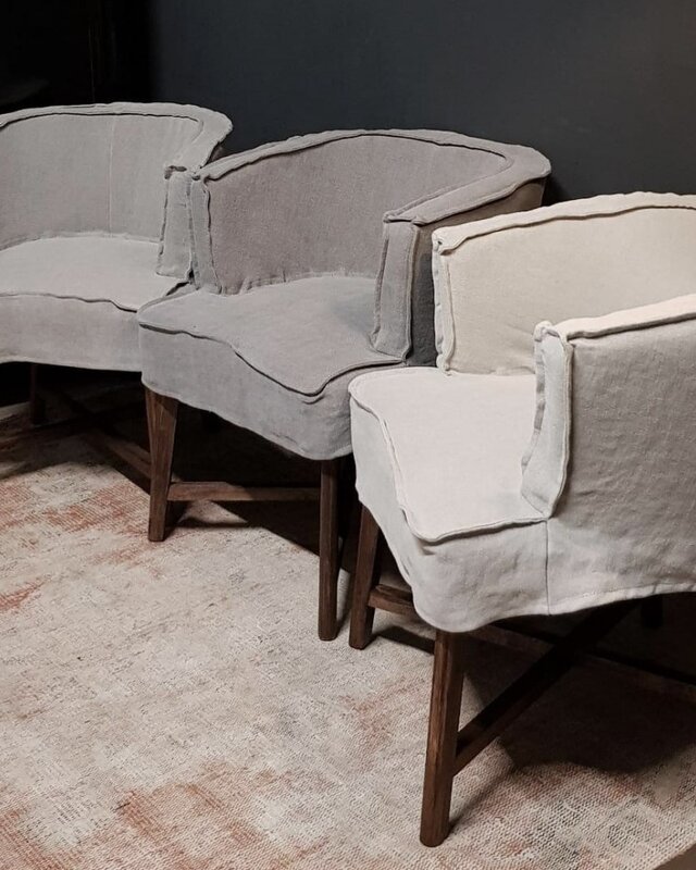 Luksa Home Collection Stoel Gijsje | Beige | 100% Linnen | H78 cm