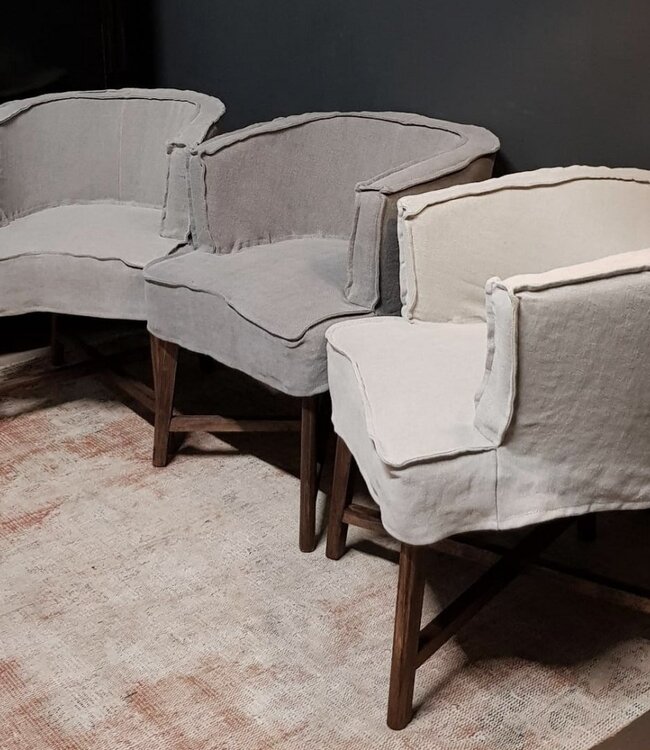 Luksa Home Collection Stoel Gijsje | Beige | 100% Linnen | H78 cm