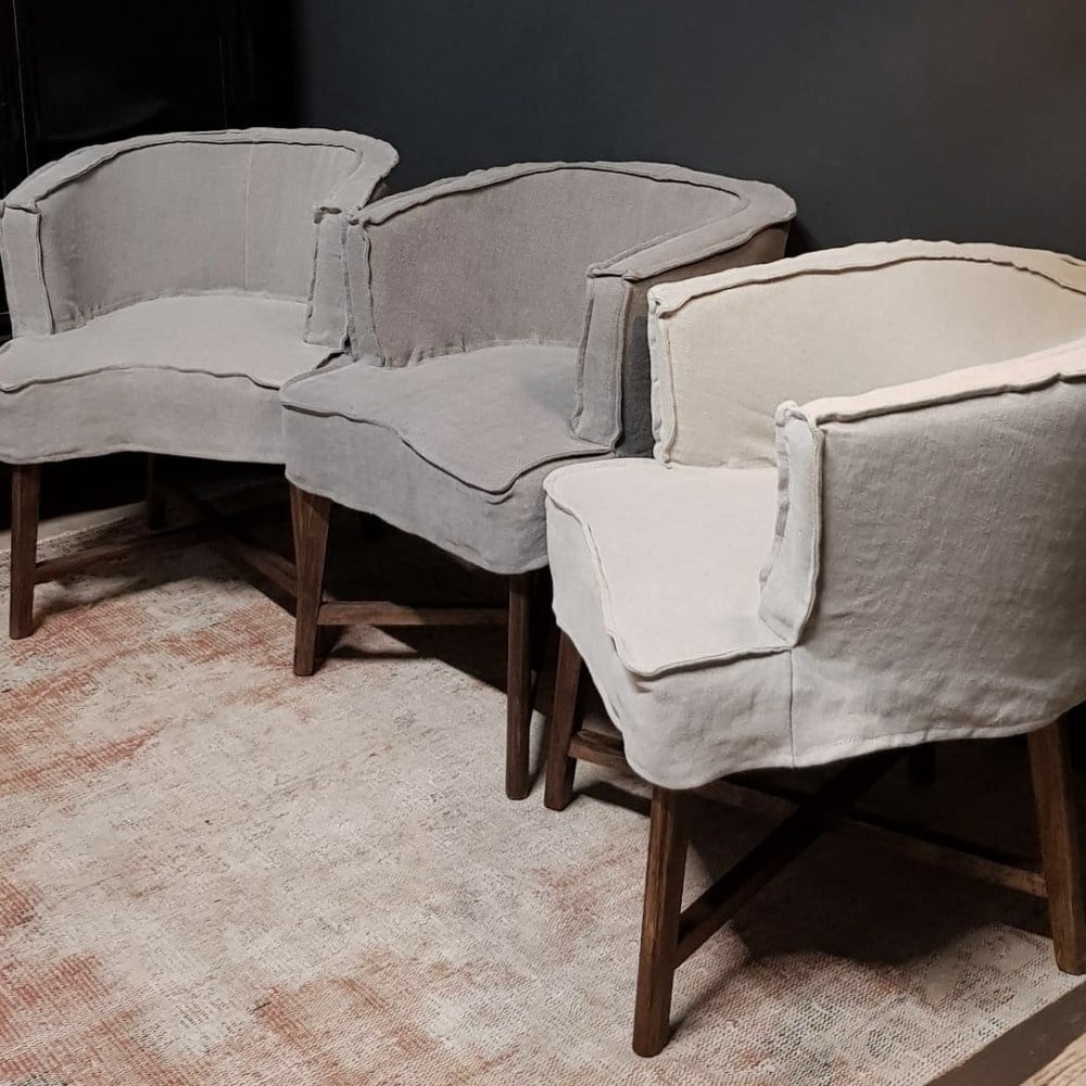 Luksa Home Collection Stoel Gijsje | Beige | 100% Linnen | H78 cm
