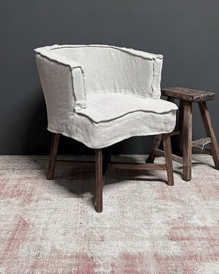 Luksa Home Collection Stoel Gijsje | Beige | 100% Linnen | H78 cm