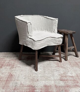 Luksa Home Collection Stoel Gijsje | Beige | 100% Linnen | H78 cm