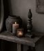 Luksa Home Collection Houten Figuur Op Standaard | Antique Grey