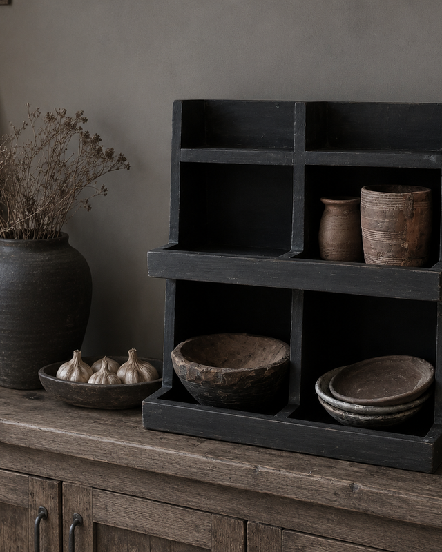 Luksa Home Collection Gruttersbak Balbir | Vintage Black | H45 x B45 x D25 cm