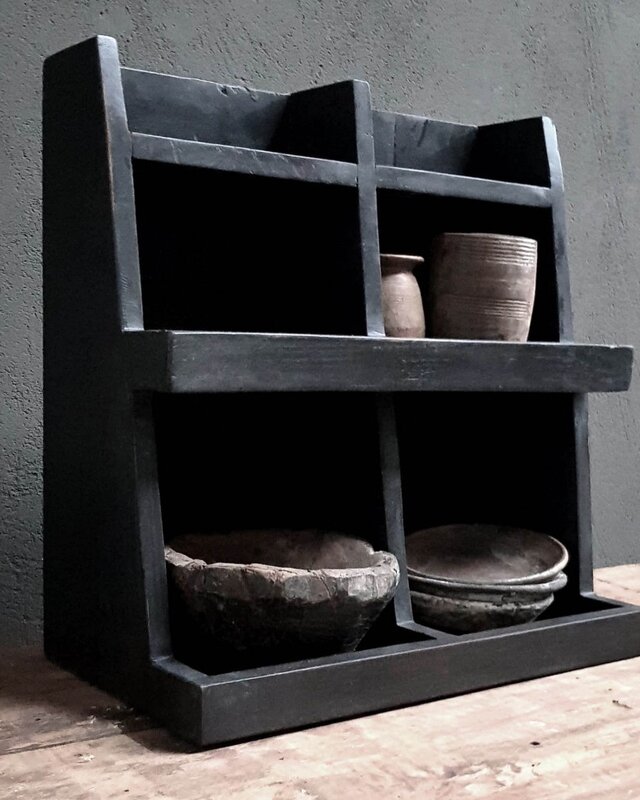 Luksa Home Collection Gruttersbak Balbir | Vintage Black | H45 x B45 x D25 cm