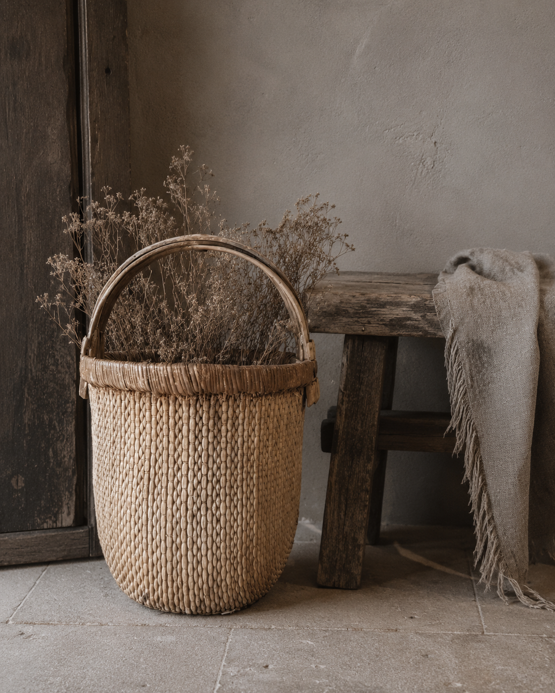 Luksa Home Collection Aziatische Plukmand Met Hengsel | H50 x D30 cm
